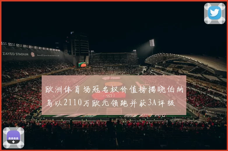 欧洲体育场冠名权价值榜揭晓伯纳乌以2110万欧元领跑并获3A评级
